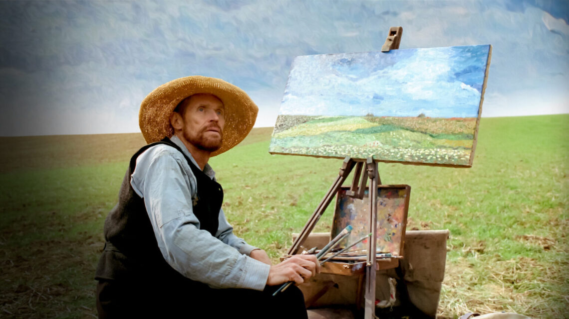 Willem Dafoe interpretando a Vincent van Goh en "En la puerta de la eternidad".