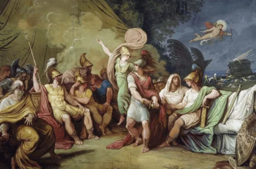 "Disputa entre Agamenón y Aquiles", una de las pinturas más célebres sobre "La Ilíada" de Homero.