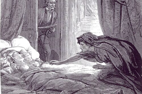 Ilustración de David Friston para la publicación original de Carmilla en 1872.