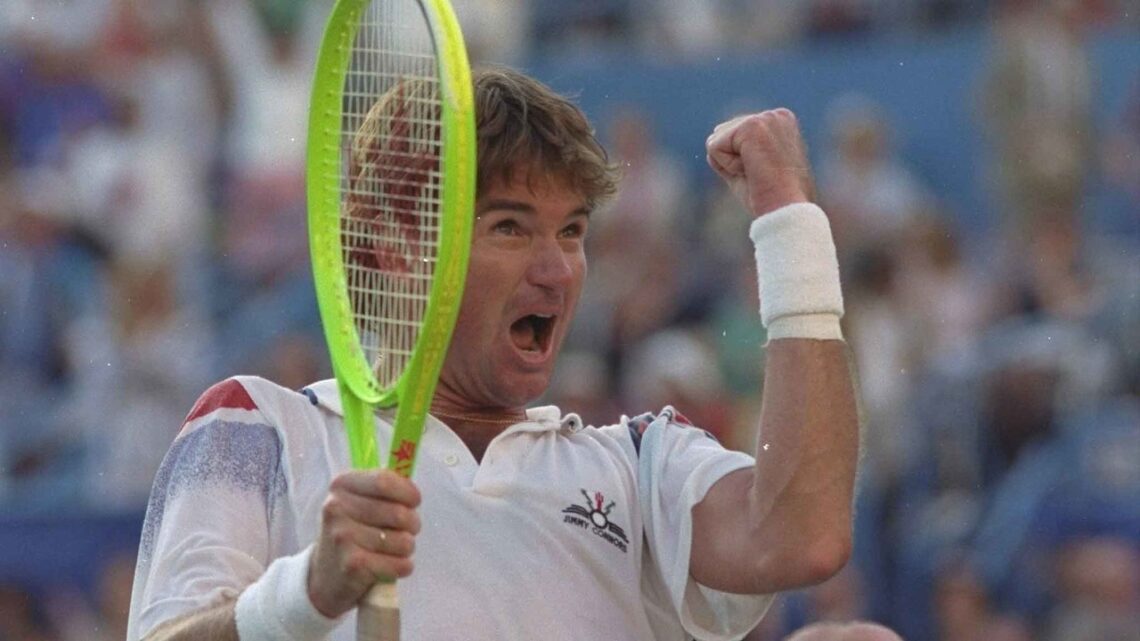 El tenista estadounidense Jimmy Connors celebrando.