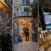 Interior de la Libreria Acqua Alta con libros en góndolas y canales en Venecia.