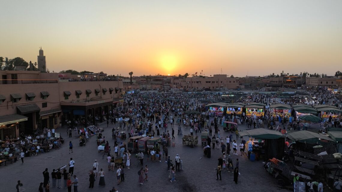 La plaza de Yamaa el Fna, en Marrakech.
